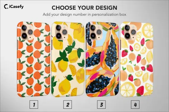 Fruity Phone Case Lemon Orange Strawberry Papaya Cover - Image 1