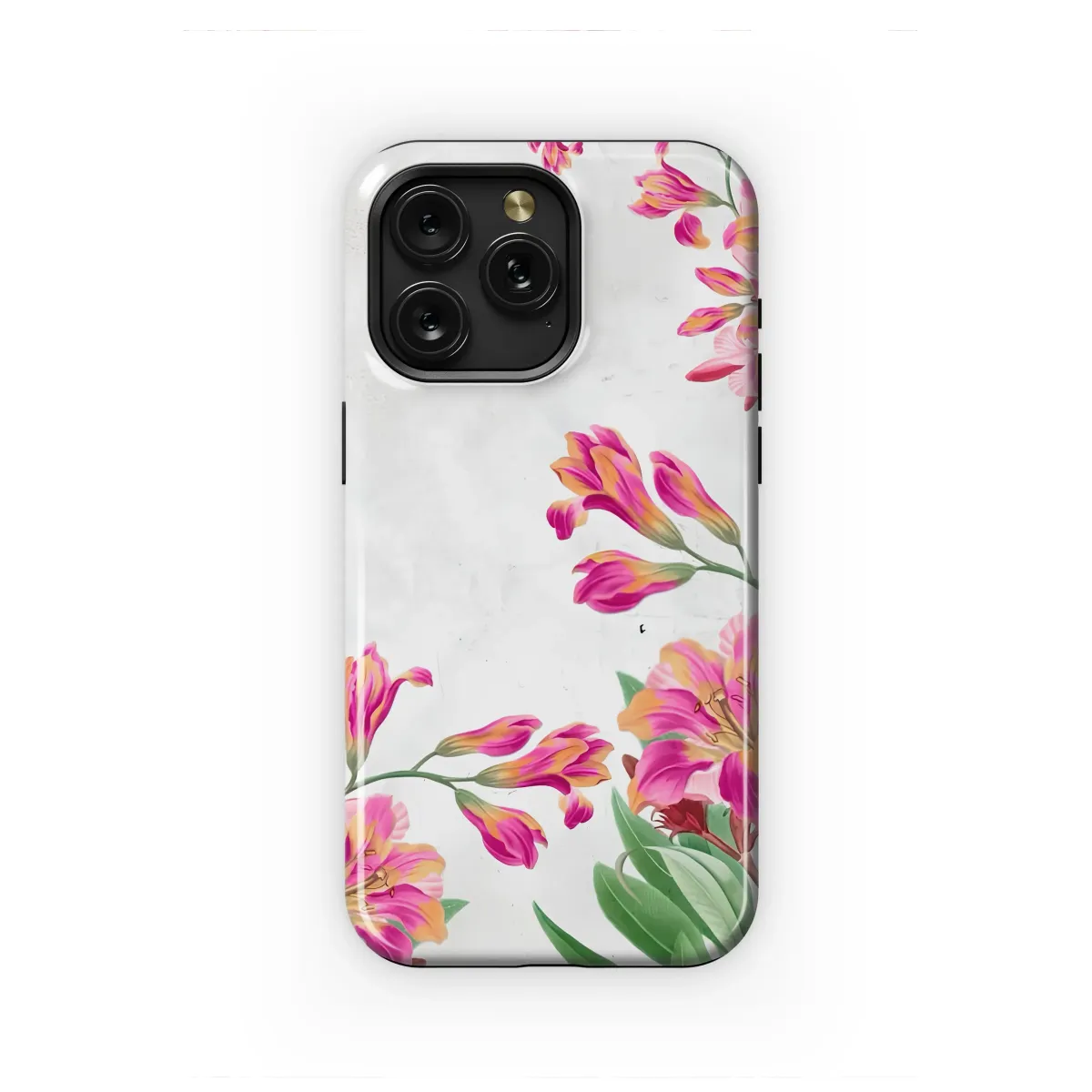 Fuchsia and Gold Botanical Fresco Phone Case iPhone Samsung Cover Pixel 6468 - Image 1