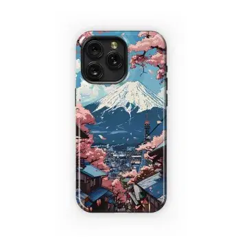 Fuji Cherry Blossom City
 Phone Case iPhone Samsung Cover Pixel 5462 - Image 1