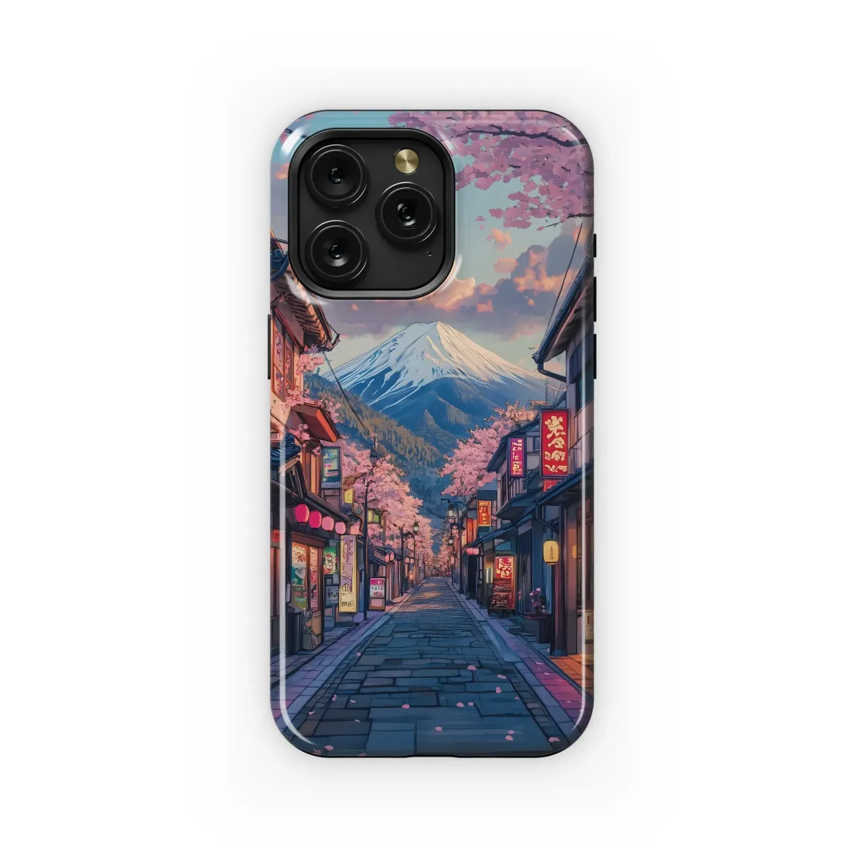 Fuji Cherry Blossom Street
 Phone Case iPhone Samsung Cover Pixel 6174 - Image 1