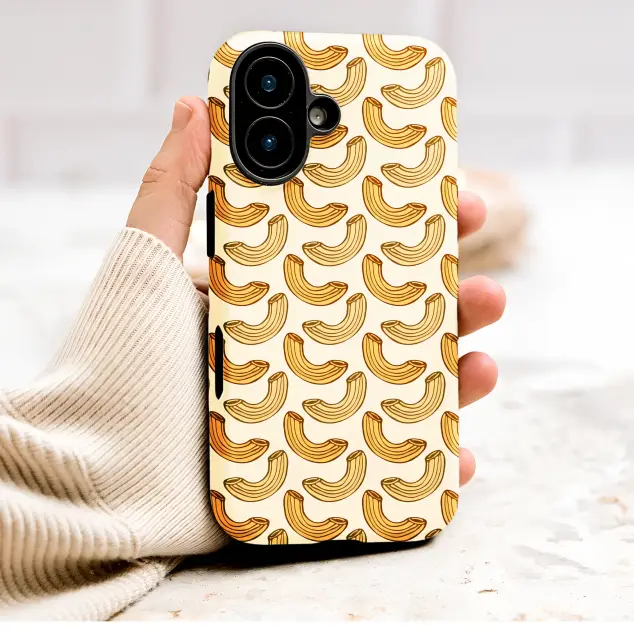Fun Foodie Macaroni Pasta Pattern Phone Case Cover for iPhone 17 Pro Max 16 15 Plus 14 13 Mini SE Samsung S26 S25 Google Pixel 10 9 10117