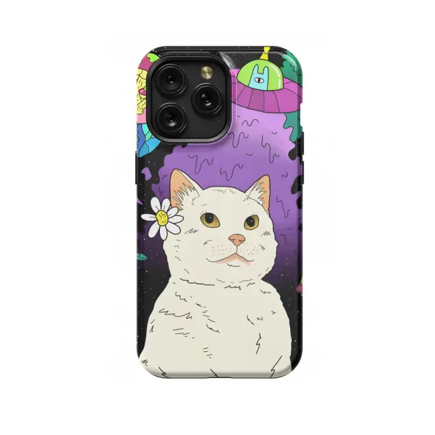 Funky Funny Cat Alien Phone Case iPhone Samsung Cover Pixel 1229