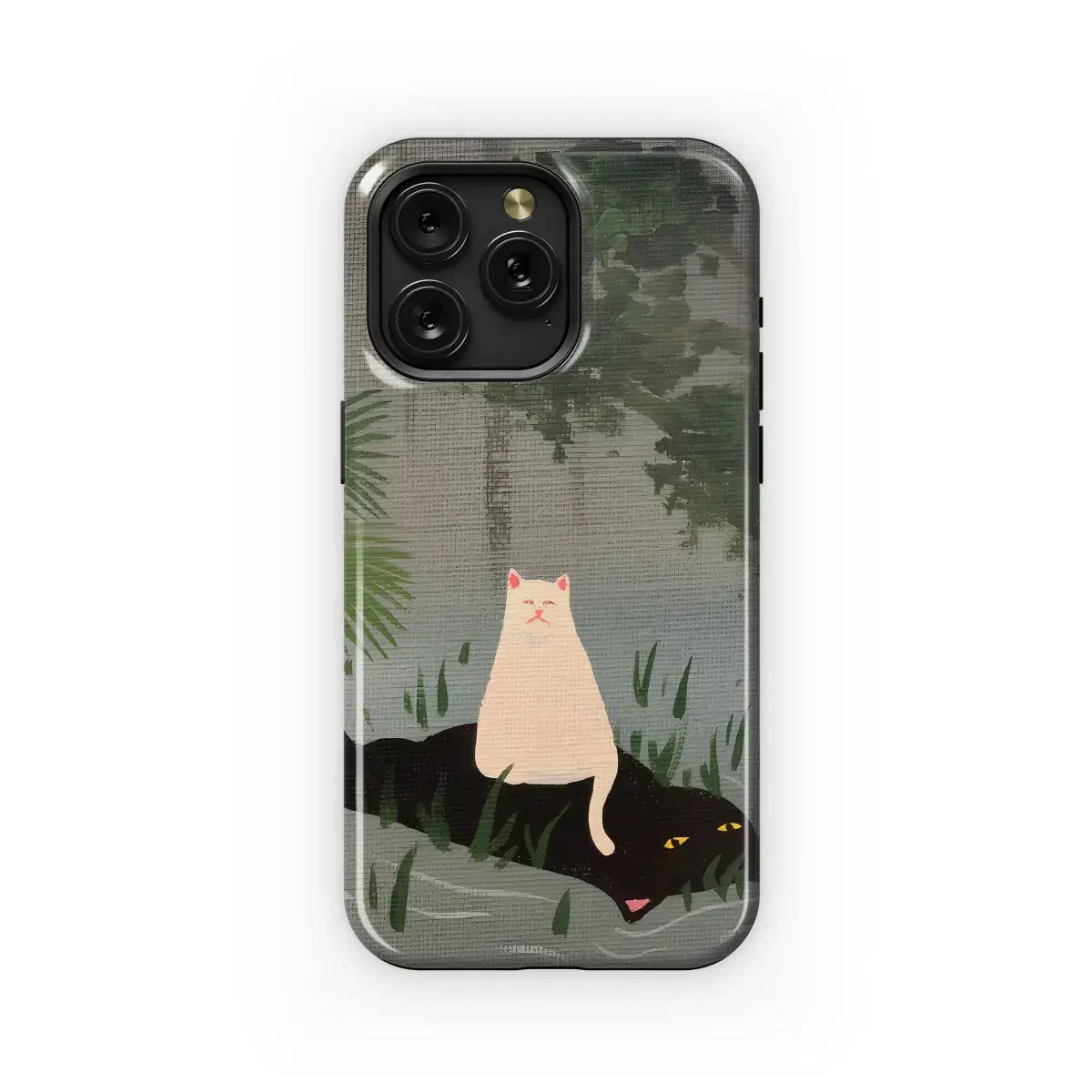 Funny Cat Floating in River Phone Case iPhone Samsung Cover Pixel 1954 - Image 1