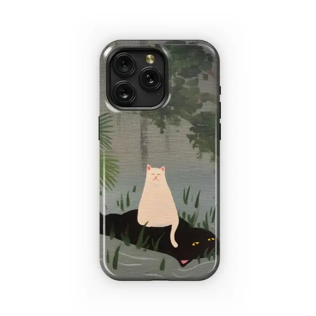 Funny Cat Floating in River Phone Case iPhone Samsung Cover Pixel 1954