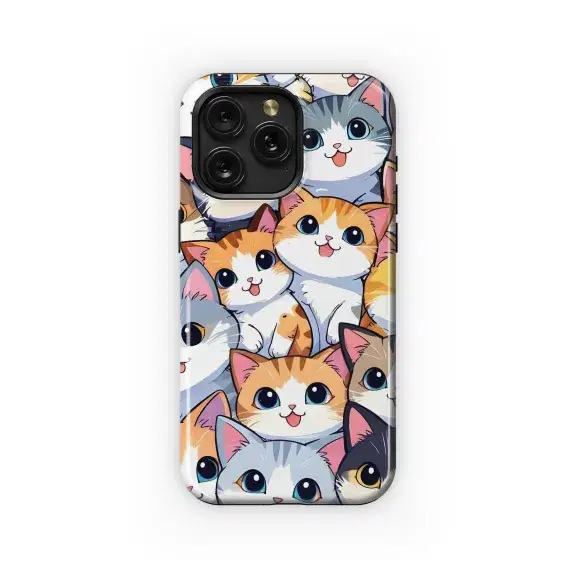 Funny Cat Seamless Pattern Phone Case iPhone Samsung Cover Pixel 3706 - Image 1