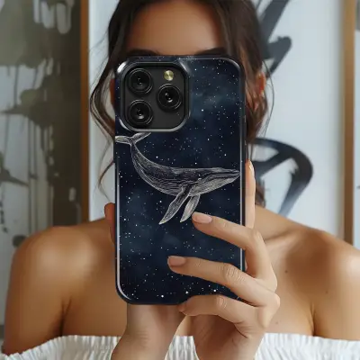 Galaxy Whale Starry Night Celestial Illustration Phone Case Cover for iPhone 17 Pro Max 16 15 13 Samsung S26 S25 Pixel 10094 - Image 2