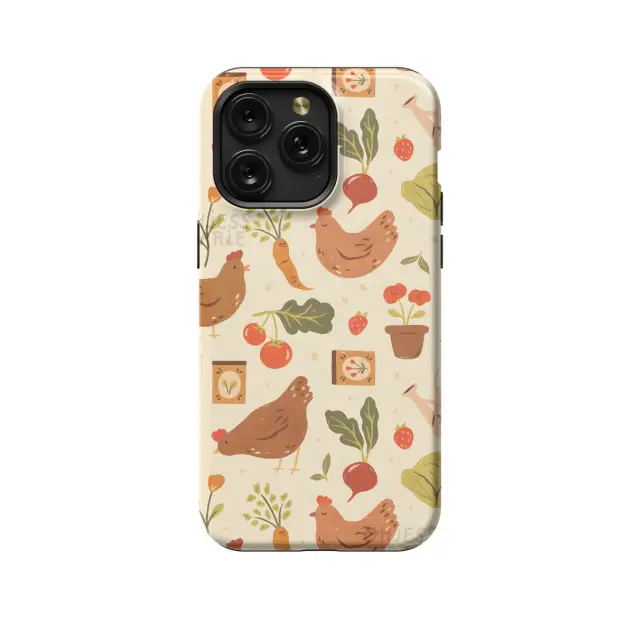 Garden Chickens Pattern Phone Case iPhone Samsung Pixel & More 151