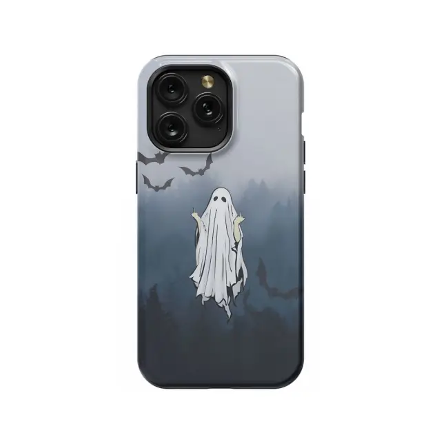 Ghost Spooky Forest Bat Middle Phone Case iPhone Samsung Pixel & More