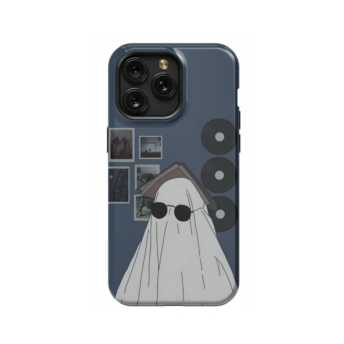 Ghost Spooky in Sunglasses Vinyl Phone Case iPhone Samsung Pixel & More - Image 1