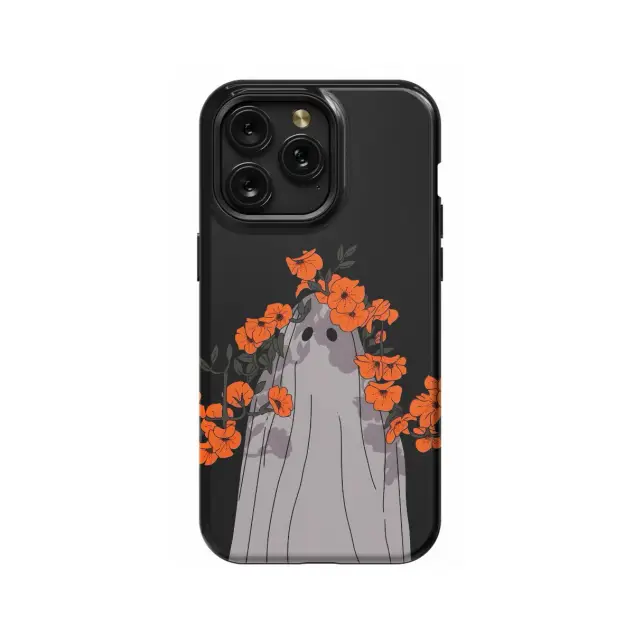 Ghost Spooky Red Floral Head Phone Case iPhone Samsung Pixel & More