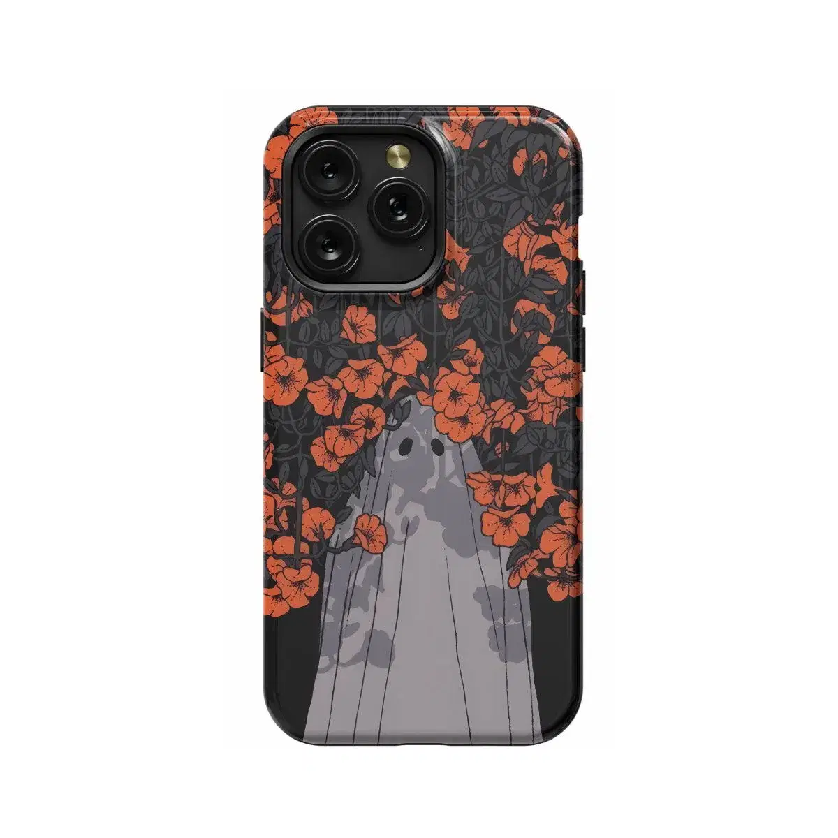 Ghost Spooky Red Flower Head Phone Case iPhone Samsung Pixel & More - Image 1