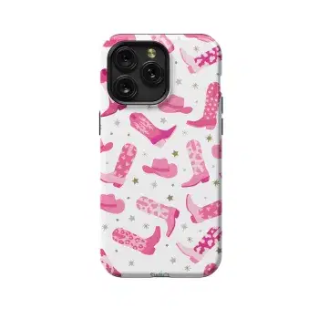Girls Pink Cowgirl Phone Case iPhone Samsung Pixel & More 125 - Image 1