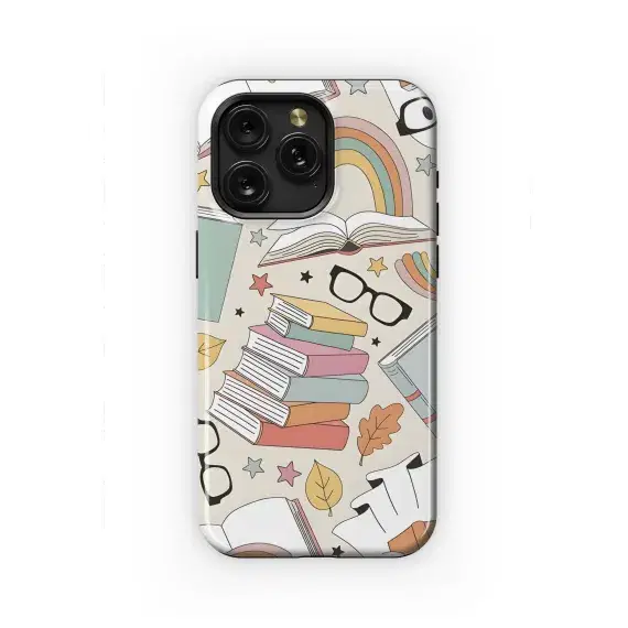 Glasses With Books Vector Seamless Pattern Phone Case iPhone Samsung Cover Pixel 1787 - Image 1