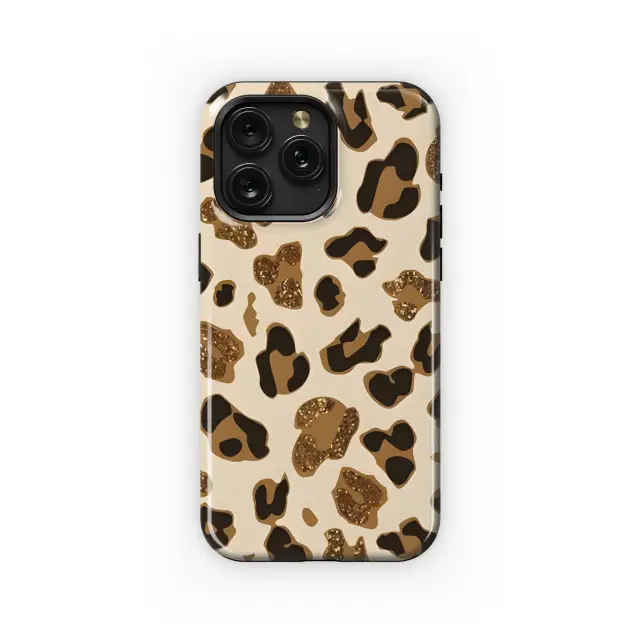 Glitter Leopard Print Phone Case iPhone Samsung Cover Pixel 4871