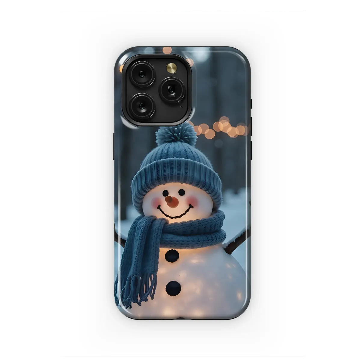 Glowing Christmas Snowman Winter Wonderland Art Phone Case Cover for iPhone 17 Pro Max 16 15 Plus 14 13 Mini Samsung S25 S24 Pixel 10 9 8831 - Image 1