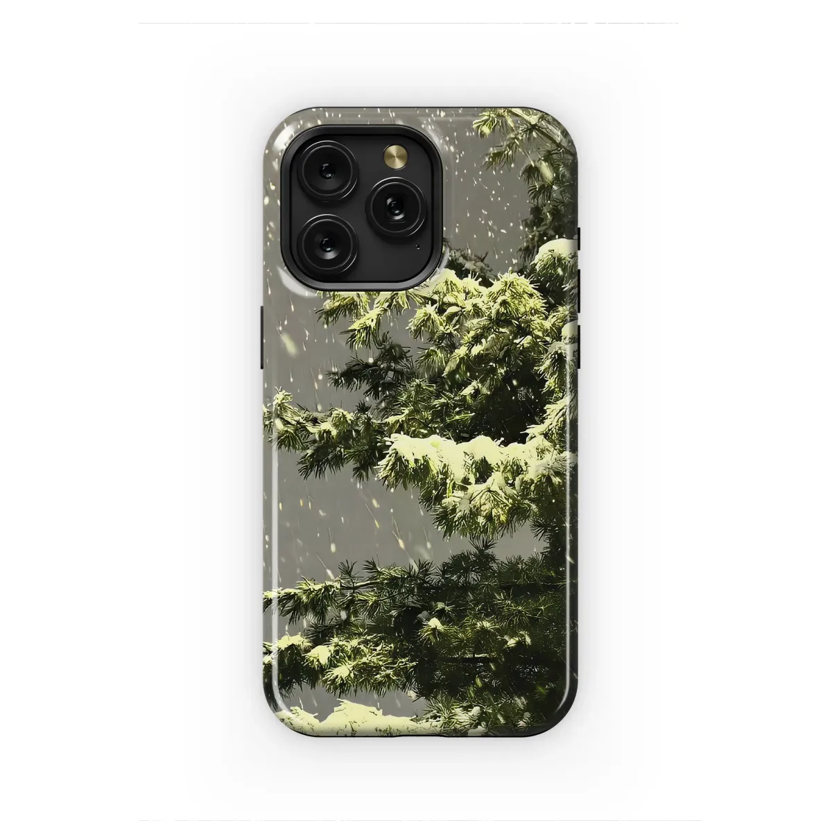Glowing Snowy Pine Branch Winter Forest Scene Phone Case Cover for iPhone 17 Pro Max 16 15 Plus 14 13 Mini Samsung S25 S24 Pixel 10 9 8847 - Image 1
