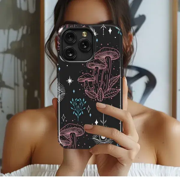 Gold Floral Outline Navy Pattern Phone Case iPhone Samsung Cover Pixel 5269 - Image 1