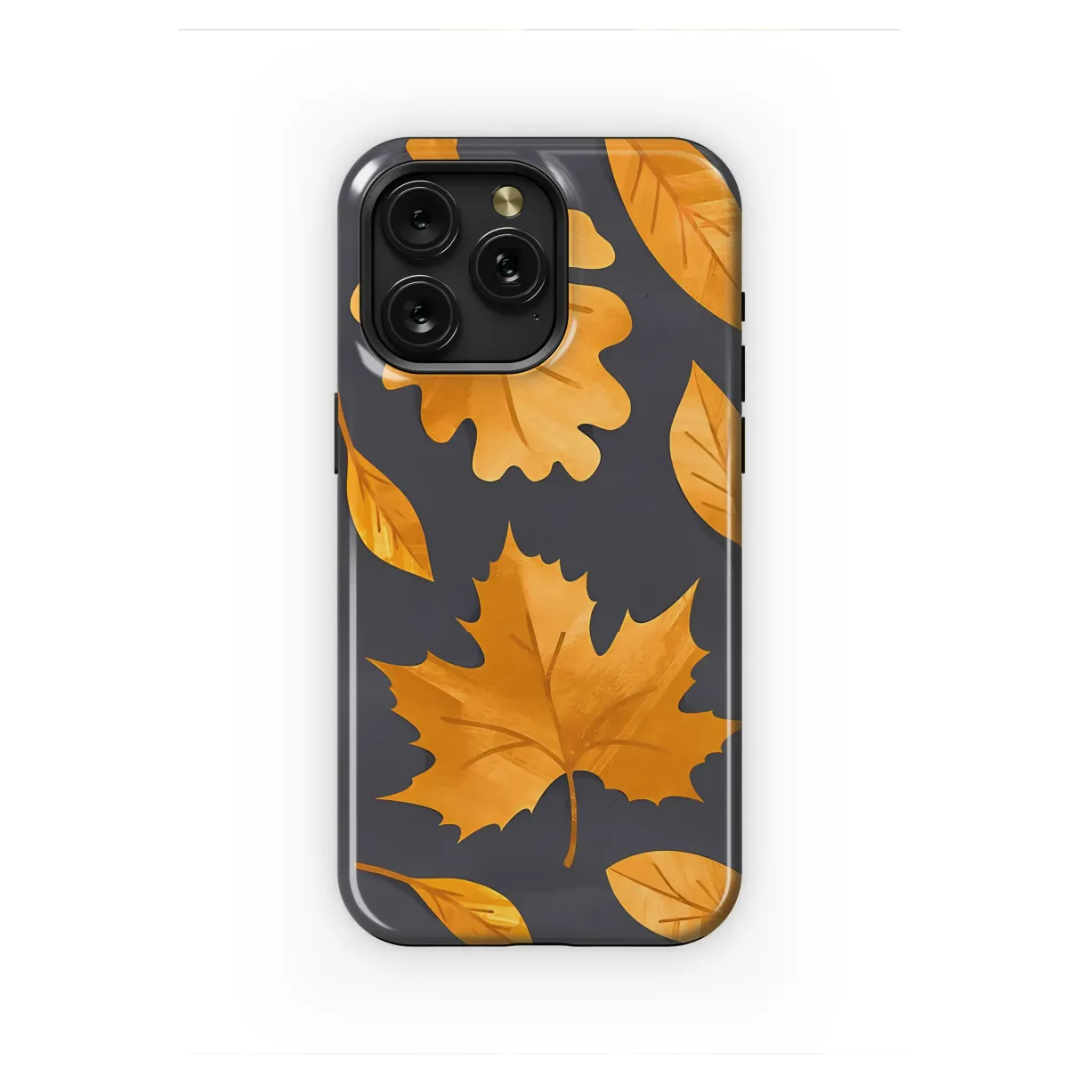 Golden Autumn Foliage Botanical Pattern Phone Case Cover for iPhone 17 Pro Max 16 15 Plus 14 13 Mini Samsung S25 S24 Google Pixel 10 9 8693 - Image 1