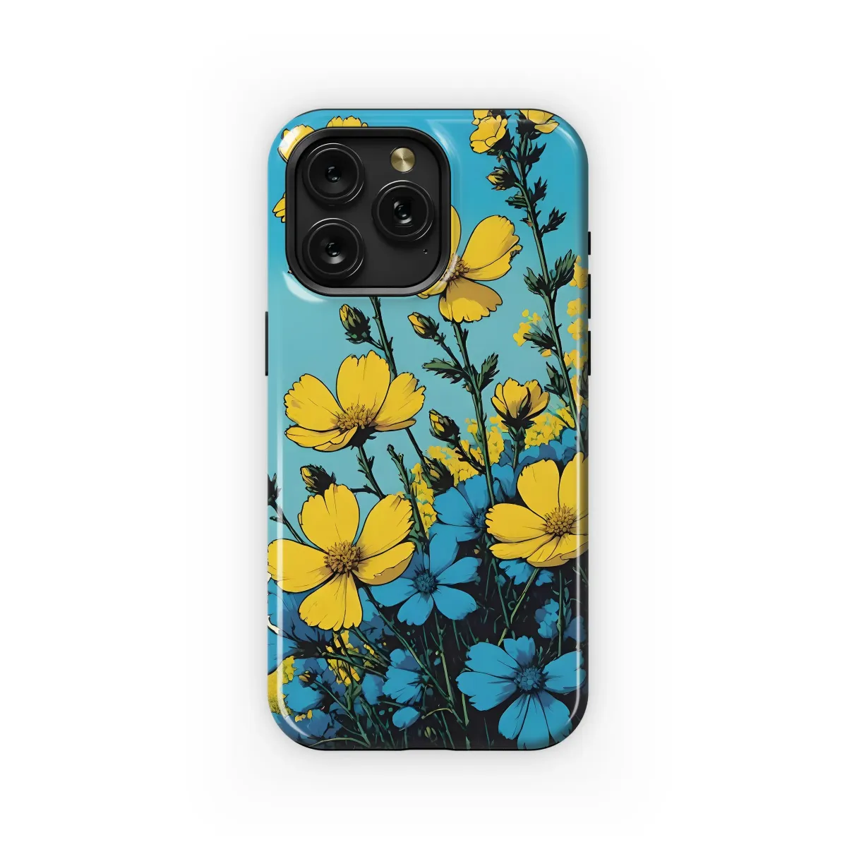 Golden Blooms, Azure Sky Phone Case iPhone Samsung Cover Pixel 6213 - Image 1