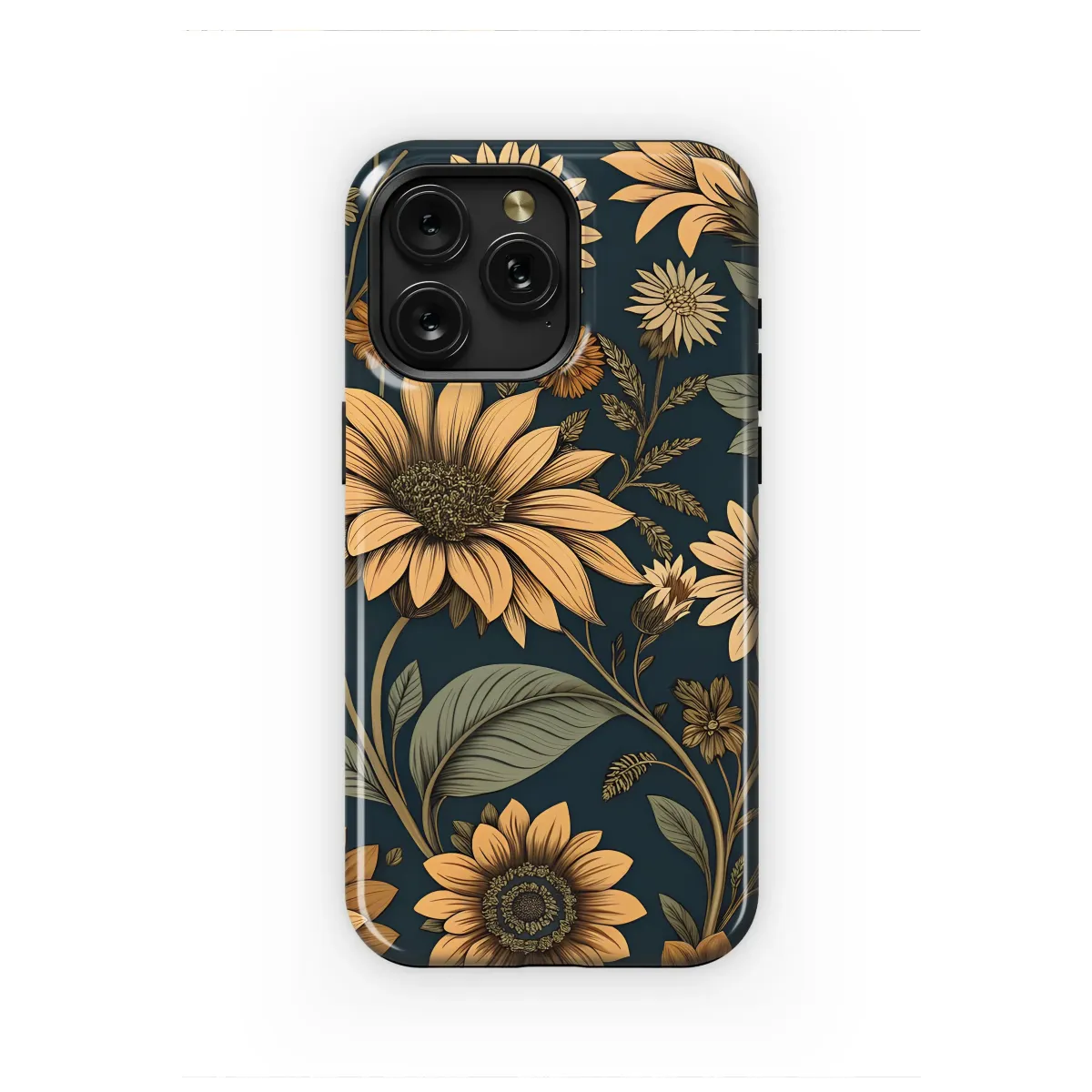 Golden Blooms on a Twilight Vine Phone Case iPhone Samsung Cover Pixel 6886 - Image 1