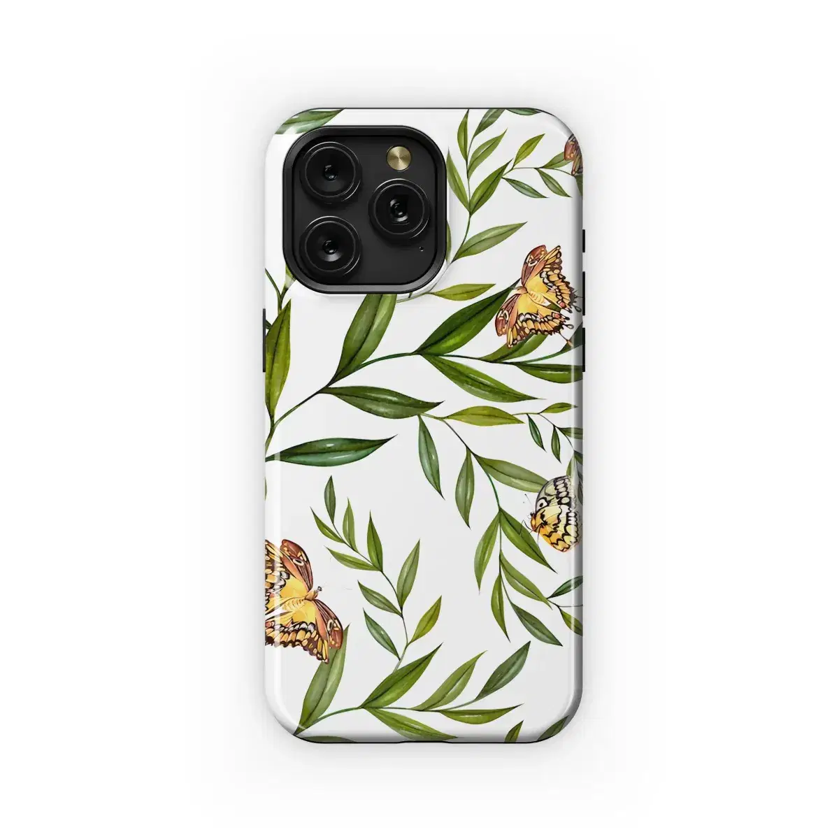 Golden Butterflies and Leaves Phone Case iPhone Samsung Cover Pixel 5299 - Image 1