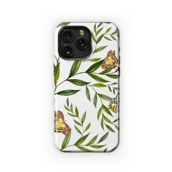 Golden Butterflies and Leaves Phone Case iPhone Samsung Cover Pixel 5299 - Image 1
