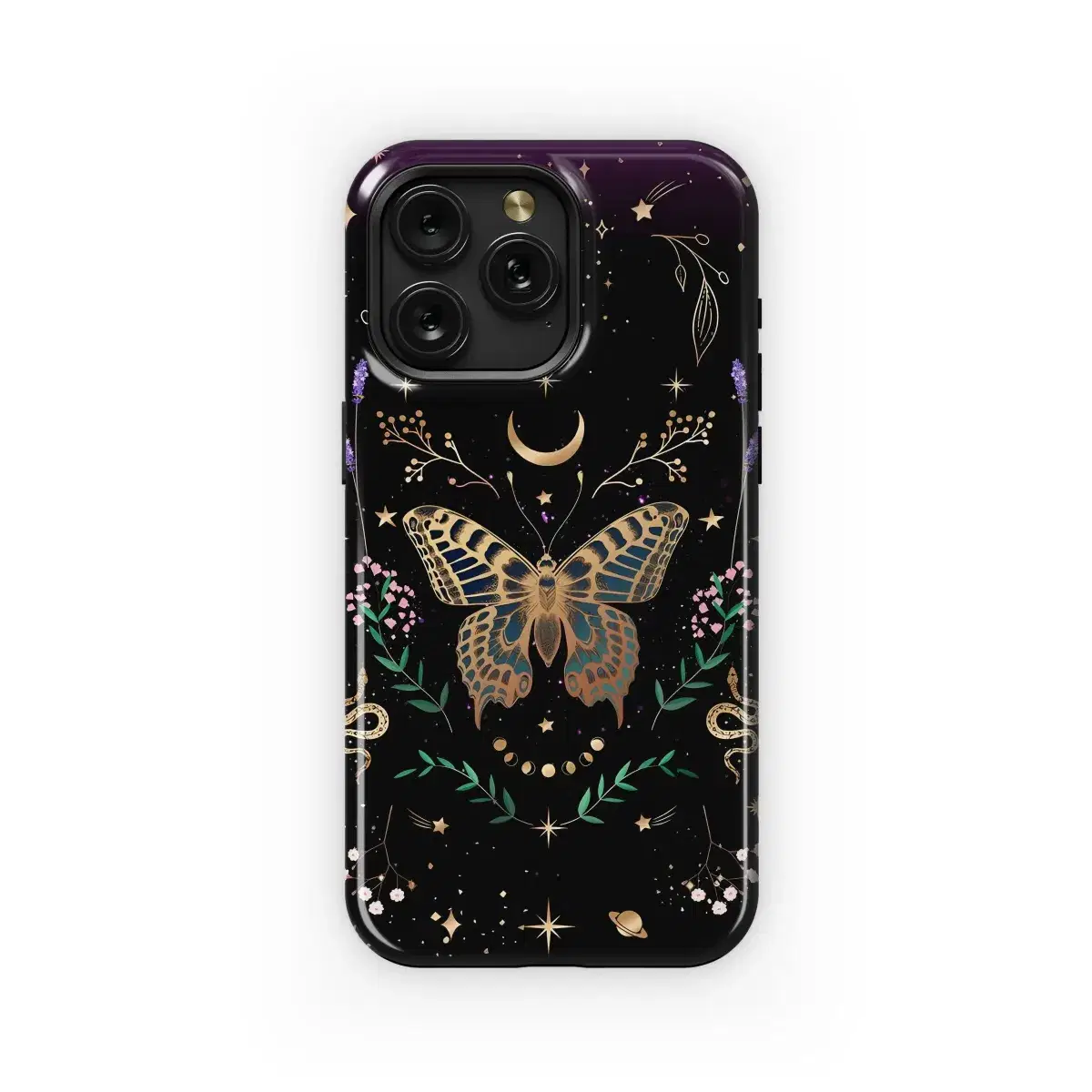 Golden Butterfly Celestial Night Design Phone Case iPhone Samsung Cover Pixel 5390 - Image 1