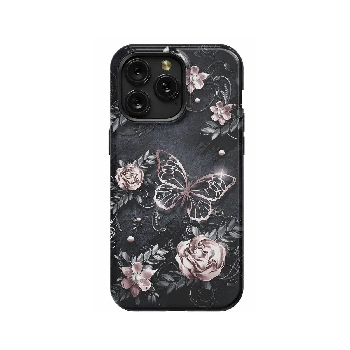 Golden Butterfly with Flowers  Phone Case iPhone Samsung Pixel & More #18 - Image 1