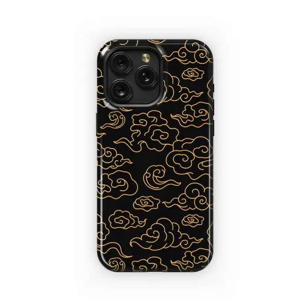Golden Clouds on Black
 Phone Case iPhone Samsung Cover Pixel 5177