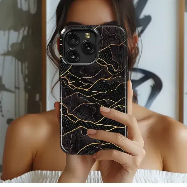Golden Line Mountains
 Phone Case iPhone Samsung Cover Pixel 5673 - Image 1