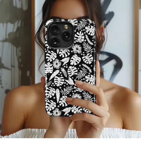 Golden Orange Bee Flower Pattern Phone Case iPhone Samsung Cover Pixel 5285 - Image 1