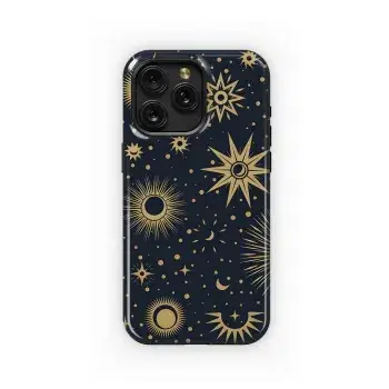 Golden Sun Moon Stars Phone Case iPhone Samsung Cover Pixel 3970 - Image 1
