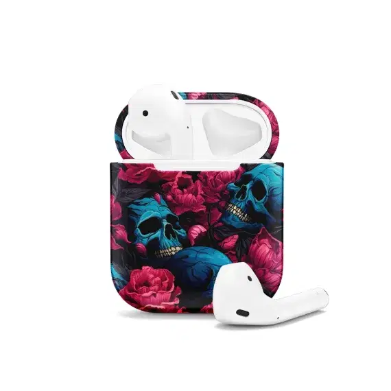 Gothic Skull Head Flower AirPods Case AirPods Pro AirPods Pro 2 AirPods 3 AirPods 2 Glossy 1432 - Image 1