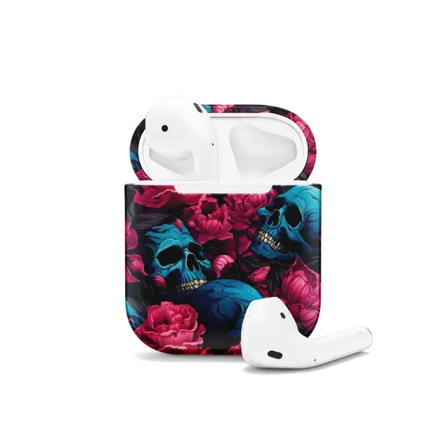 Gothic Skull Head Flower AirPods Case AirPods Pro AirPods Pro 2 AirPods 3 AirPods 2 Glossy 1432