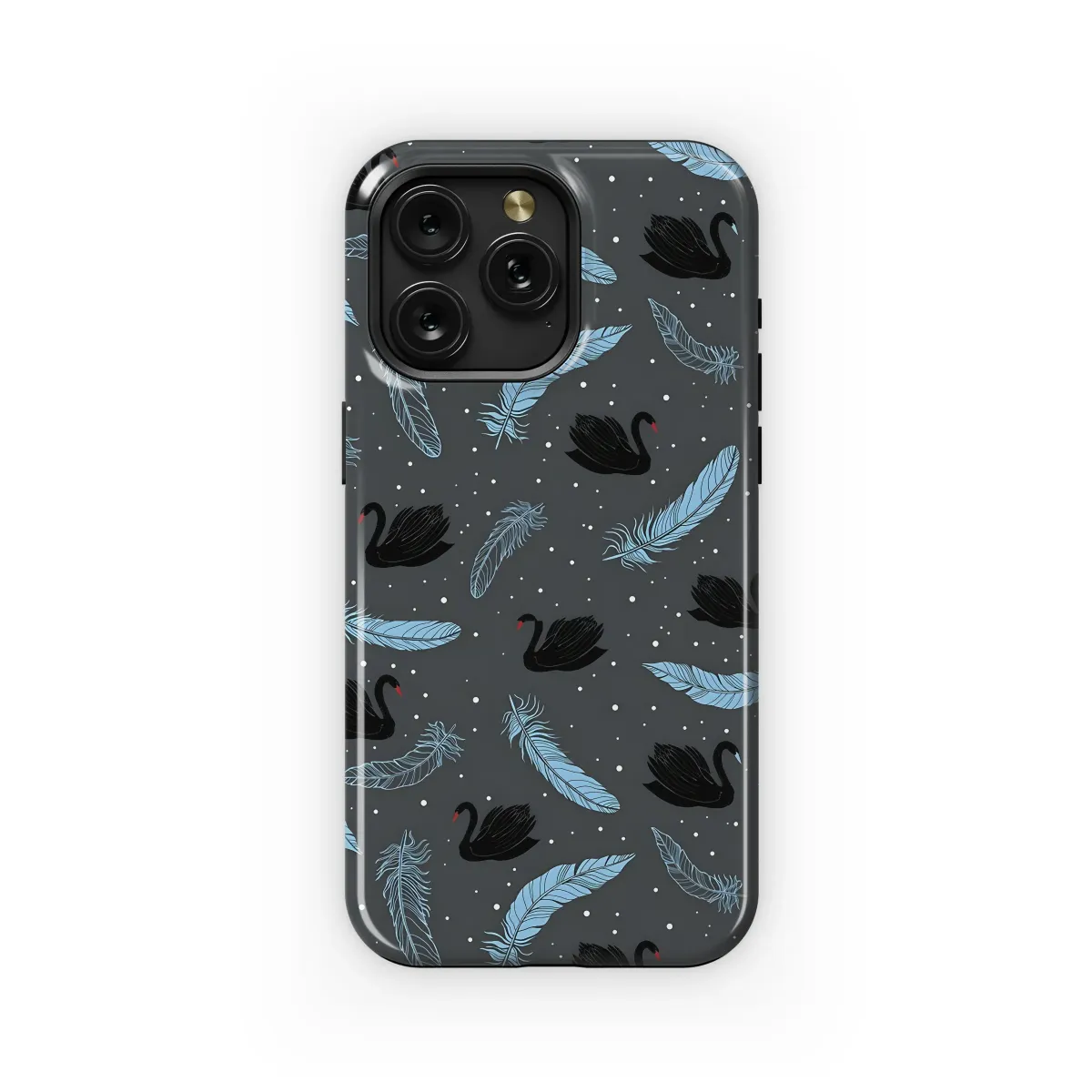 Graceful Swans and Floating Feathers Phone Case iPhone Samsung Cover Pixel 6195 - Image 1