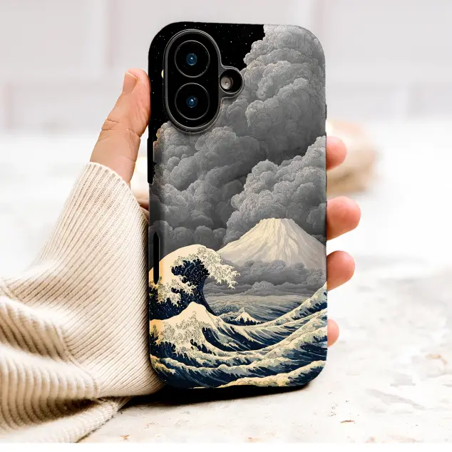 Great Wave Mt Fuji Night Sky Japanese Ukiyoe Art Phone Case Cover for iPhone 17 Pro Max 16 15 13 Samsung S26 S25 Pixel 9606