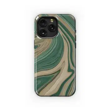 Green Beige Marbled Phone Case iPhone Samsung Cover Pixel 3760 - Image 1