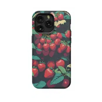 Green Leaf Strawberry Phone Case iPhone Samsung Cover Pixel 1004 - Image 1