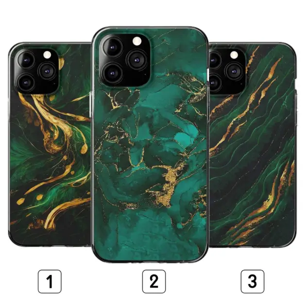 Green Marble With Gold Phone Case