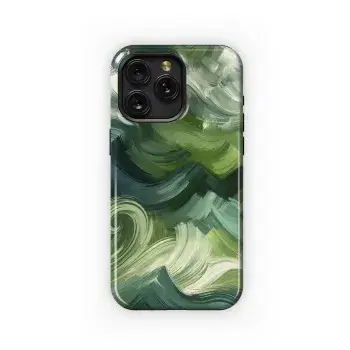 Green Paint Brushstrokes Phone Case iPhone Samsung Cover Pixel 3398 - Image 1