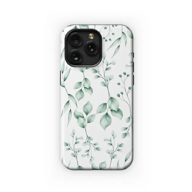 Green Watercolor Botanical Pattern Phone Case iPhone Samsung Cover Pixel 5267