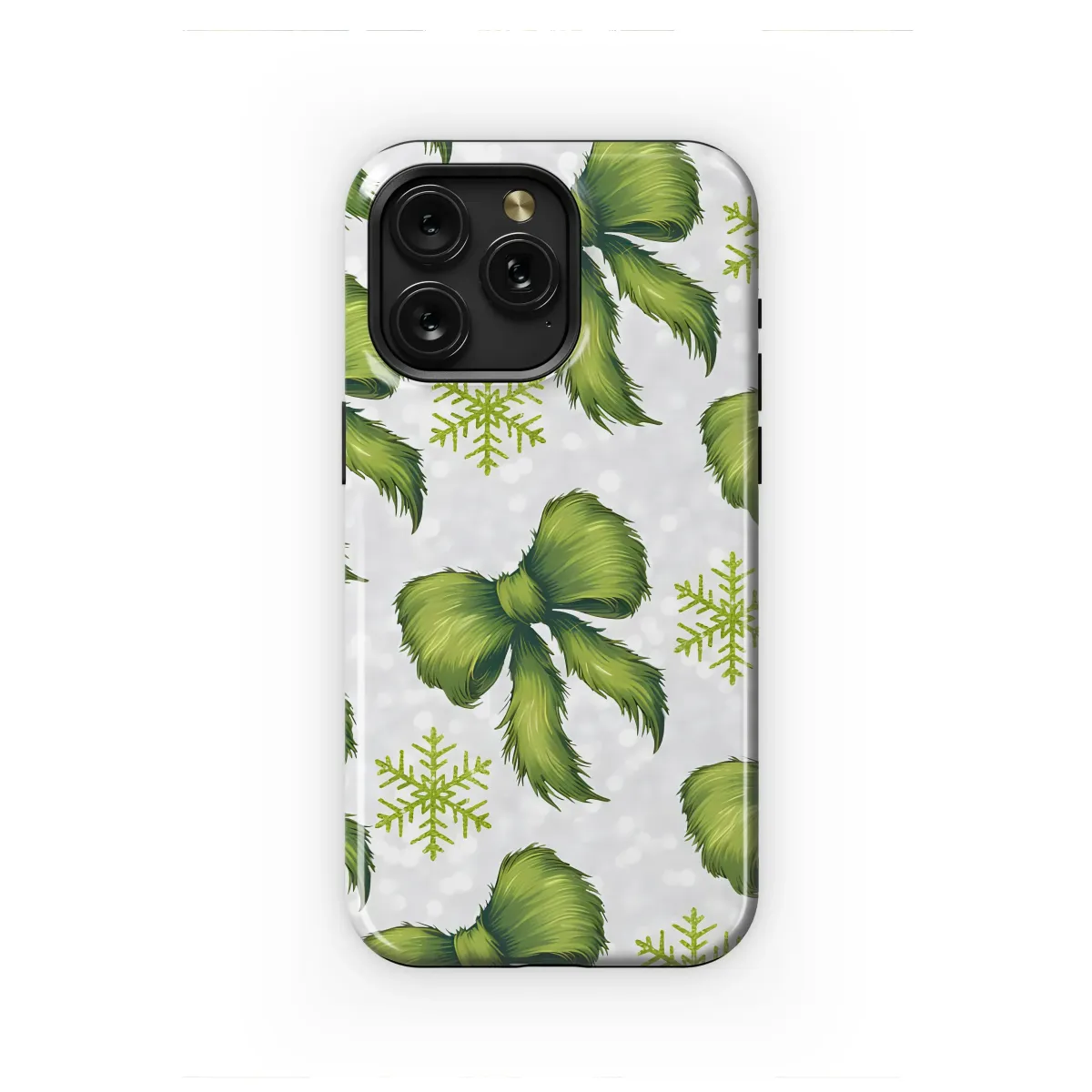 Grinchy Green Furry Holiday Bows Phone Case iPhone Samsung Cover Pixel 7418 - Image 1