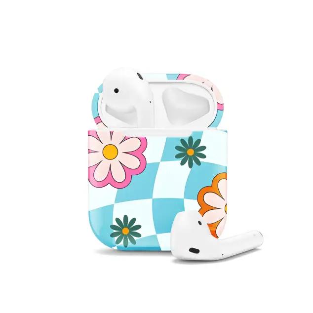Groovy Daisy Checkered AirPods Case AirPods Pro AirPods Pro 2 AirPods 3 AirPods 2 Glossy 1817