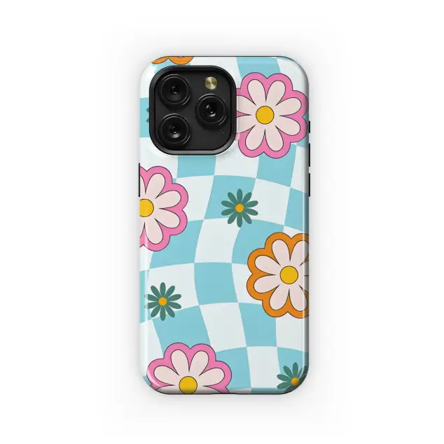 Groovy Daisy Checkered Phone Case iPhone Samsung Cover Pixel 1817