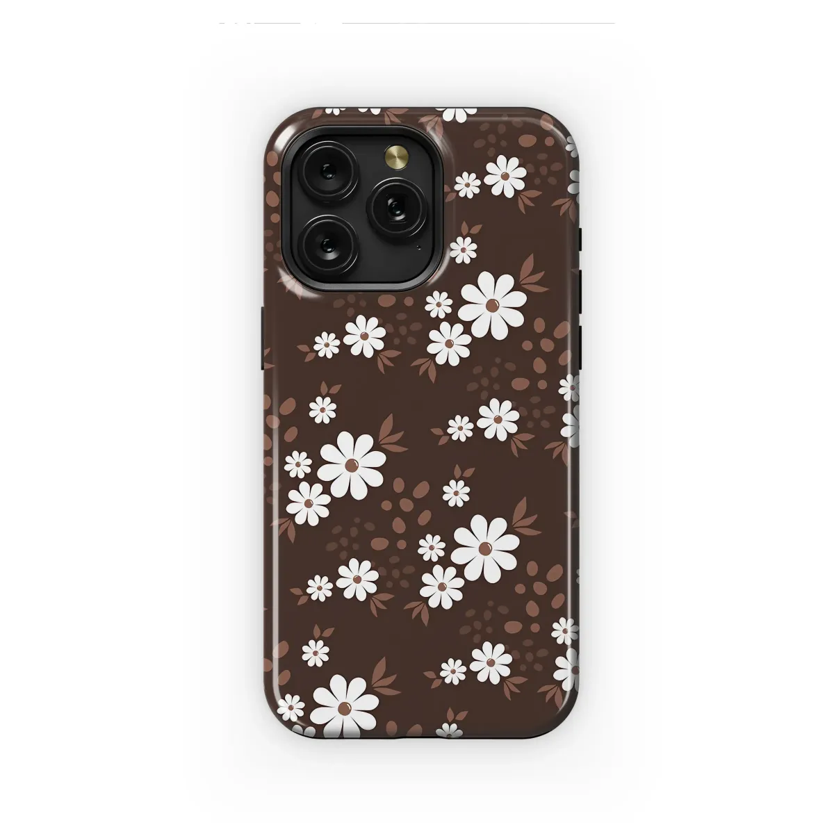 Groovy Daisy Floral Brown Retro Pattern Phone Case Cover for iPhone 17 Pro Max 16 15 Plus 14 13 Mini Samsung S25 S24 Google Pixel 10 9 8178 - Image 1
