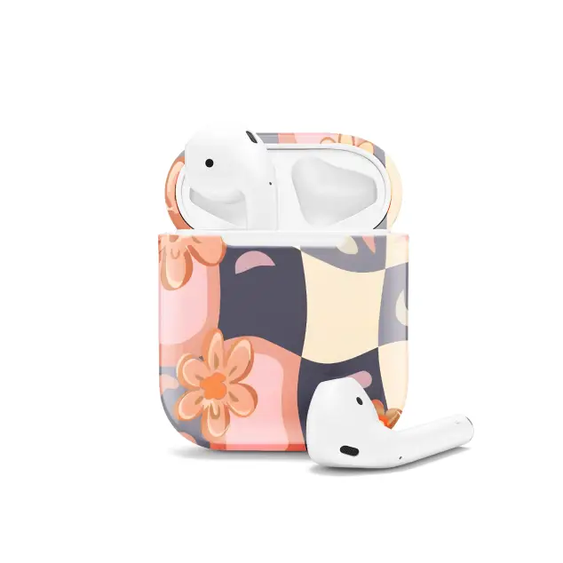 Groovy Floral Pastel Checkered AirPods Case AirPods Pro AirPods Pro 2 AirPods 3 AirPods 2 Glossy 1551