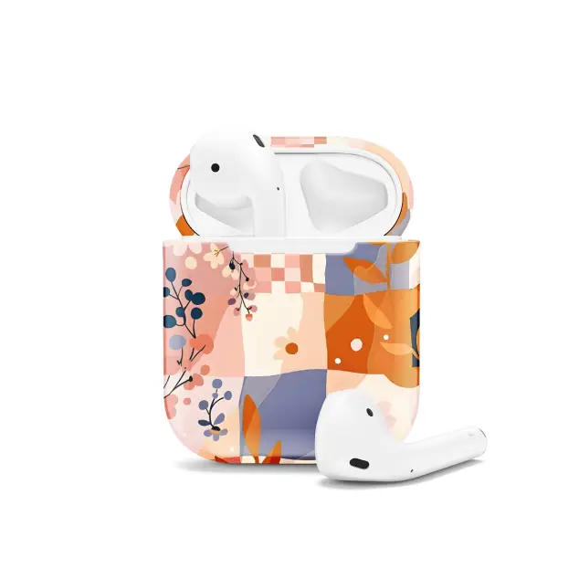 Groovy Floral Pastel Checkered AirPods Case AirPods Pro AirPods Pro 2 AirPods 3 AirPods 2 Glossy 1553