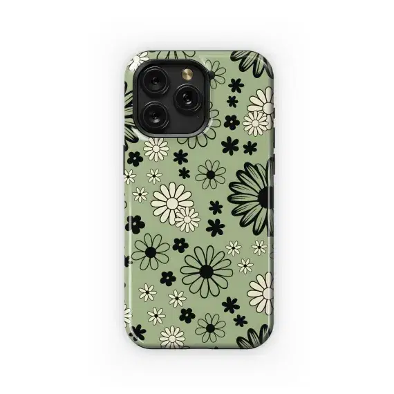 Groovy Green Daisy Field Phone Case iPhone Samsung Cover Pixel 4866 - Image 1