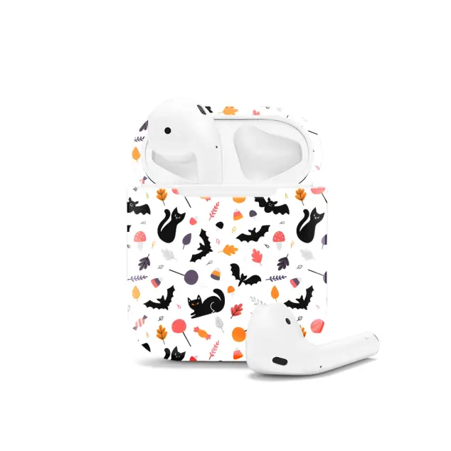 Halloween Cartoon Childish Style Bat Cat AirPods Case AirPods Pro AirPods Pro 2 AirPods 3 AirPods 2 Glossy 1134