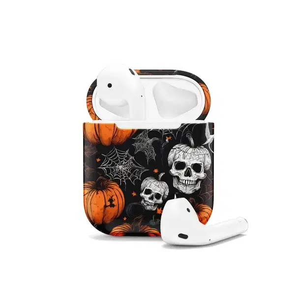 Halloween Spider Web Bat Skeleton Pumpkin Fall AirPods Case AirPods Pro AirPods Pro 2 AirPods 3 AirPods 2 Glossy 1582 - Image 1